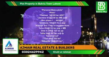 Residential Plot for Sale in Bahria Town, Lahore - (BP-81641)