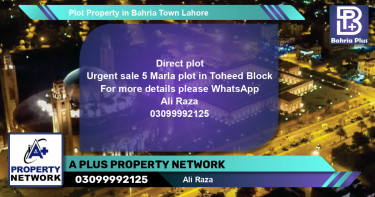 Residential Plot for Sale in Bahria Town, Lahore - (BP-81658)