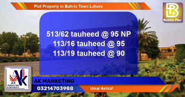 Residential Plot for Sale in Bahria Town, Lahore - (BP-81703)