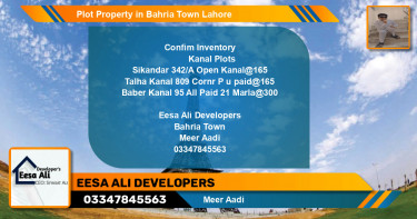 Residential Plot for Sale in Bahria Town, Lahore - (BP-81740)