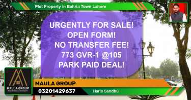 Residential Plot for Sale in Bahria Town, Lahore - (BP-81747)