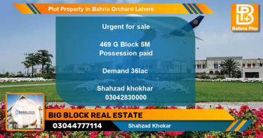 Residential Plot for Sale in Bahria Orchard, Lahore - (BP-81826)