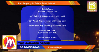 Residential Plot for Sale in Bahria Town, Lahore - (BP-81906)