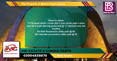 Residential Plot for Sale in Bahria Town, Lahore - (BP-81919)
