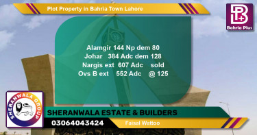 Residential Plot for Sale in Bahria Town, Lahore - (BP-81956)