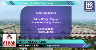 Residential Plot for Sale in Bahria Town, Lahore - (BP-81968)