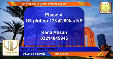 Residential Plot for Sale in Bahria Orchard, Lahore - (BP-81982)