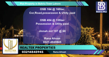 Residential Plot for Sale in Bahria Town, Lahore - (BP-81988)