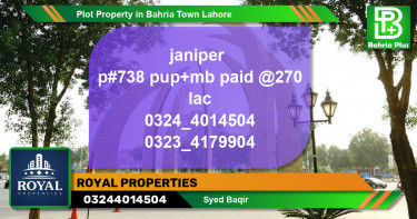 Residential Plot for Sale in Bahria Town, Lahore - (BP-82003)