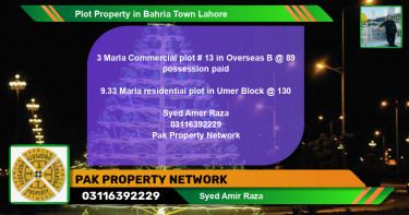 Commercial Plot for Sale in Bahria Town, Lahore - (BP-82012)