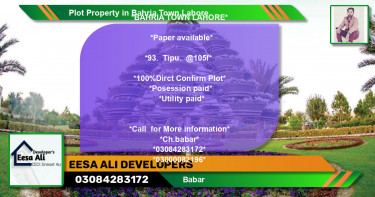 Residential Plot for Sale in Bahria Town, Lahore - (BP-82033)