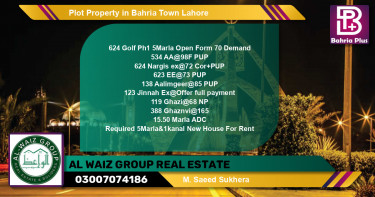 Residential Plot for Sale in Bahria Town, Lahore - (BP-82084)