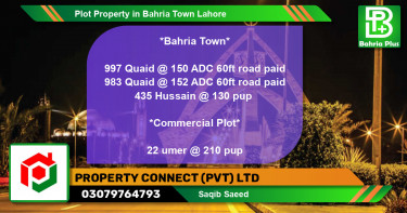 Commercial Plot for Sale in Bahria Town, Lahore - (BP-82100)