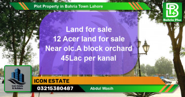 Residential Plot for Sale in Bahria Town, Lahore - (BP-82172)