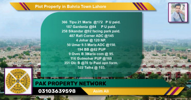 Residential Plot for Sale in Bahria Town, Lahore - (BP-82180)