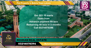 Residential Plot for Sale in Bahria Town, Lahore - (BP-82203)