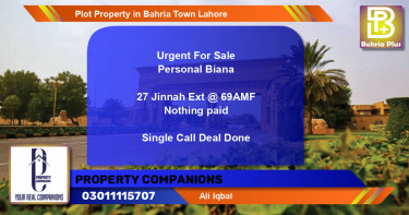 Residential Plot for Sale in Bahria Town, Lahore - (BP-82231)