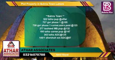 Residential Plot for Sale in Bahria Town, Lahore - (BP-82244)