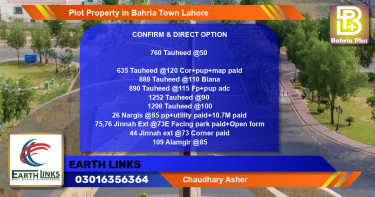 Residential Plot for Sale in Bahria Town, Lahore - (BP-82524)