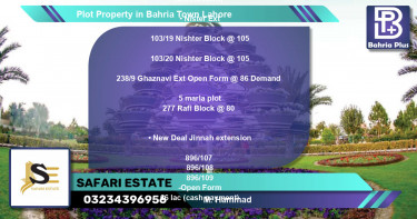 Residential Plot for Sale in Bahria Town, Lahore - (BP-82568)