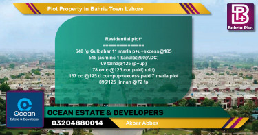 Residential Plot for Sale in Bahria Town, Lahore - (BP-82580)
