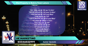 Residential Plot for Sale in Bahria Town, Lahore - (BP-82614)