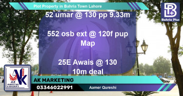 Residential Plot for Sale in Bahria Town, Lahore - (BP-82618)