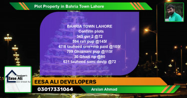 Residential Plot for Sale in Bahria Town, Lahore - (BP-82636)