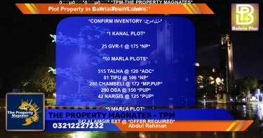 Residential Plot for Sale in Bahria Town, Lahore - (BP-82643)
