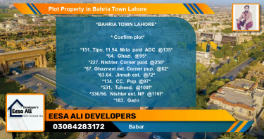 Residential Plot for Sale in Bahria Town, Lahore - (BP-82658)