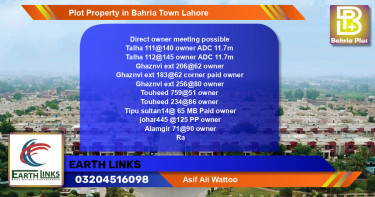 Residential Plot for Sale in Bahria Town, Lahore - (BP-82666)
