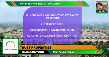 Residential Plot for Sale in Bahria Town, Lahore - (BP-82814)