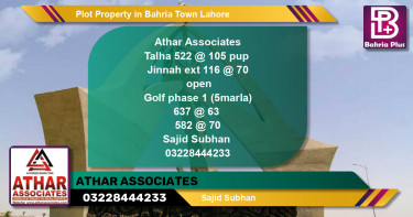 Residential Plot for Sale in Bahria Town, Lahore - (BP-82852)