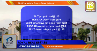 Residential Plot for Sale in Bahria Town, Lahore - (BP-82861)