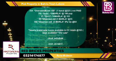 Residential Plot for Sale in Bahria Town, Lahore - (BP-82895)