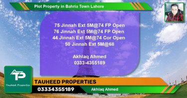 Residential Plot for Sale in Bahria Town, Lahore - (BP-82910)