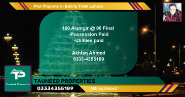 Residential Plot for Sale in Bahria Town, Lahore - (BP-82925)