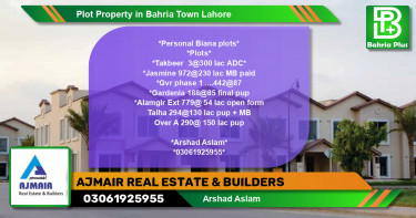 Residential Plot for Sale in Bahria Town, Lahore - (BP-83173)