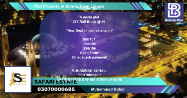 Residential Plot for Sale in Bahria Town, Lahore - (BP-83288)