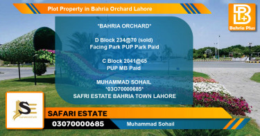 Residential Plot for Sale in Bahria Orchard, Lahore - (BP-83300)