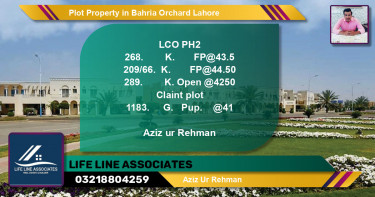 Residential Plot for Sale in Bahria Orchard, Lahore - (BP-83319)