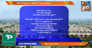 Residential Plot for Sale in Bahria Town, Lahore - (BP-83323)