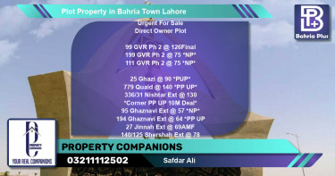 Residential Plot for Sale in Bahria Town, Lahore - (BP-83348)