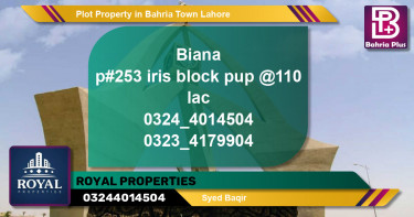 Residential Plot for Sale in Bahria Town, Lahore - (BP-83369)