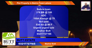 Residential Plot for Sale in Bahria Town, Lahore - (BP-83370)
