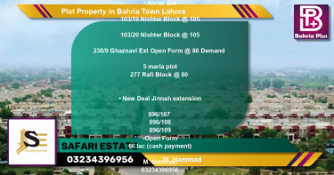 Residential Plot for Sale in Bahria Town, Lahore - (BP-83386)