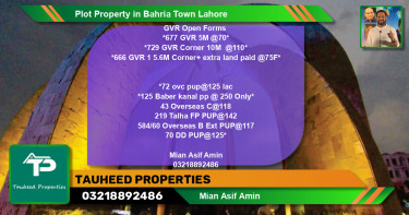 Residential Plot for Sale in Bahria Town, Lahore - (BP-83424)