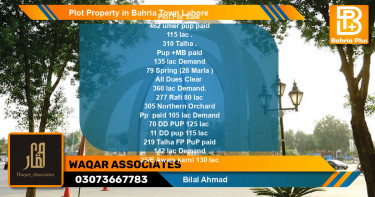 Residential Plot for Sale in Bahria Town, Lahore - (BP-83504)