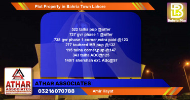 Residential Plot for Sale in Bahria Town, Lahore - (BP-83506)
