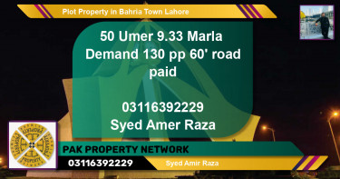 Residential Plot for Sale in Bahria Town, Lahore - (BP-83545)